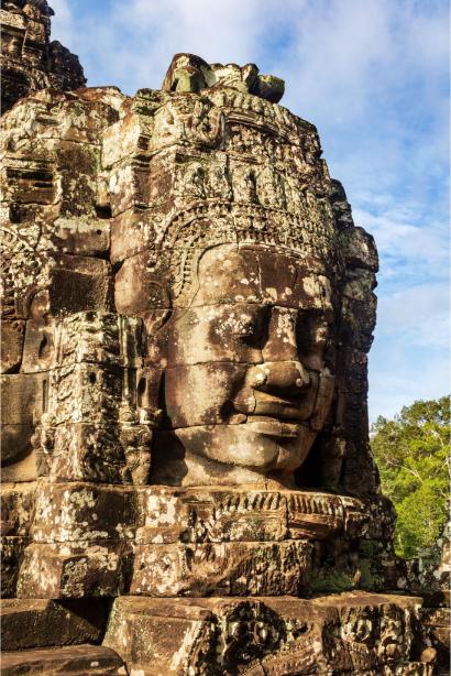 Serene stone face at Bayon Temple